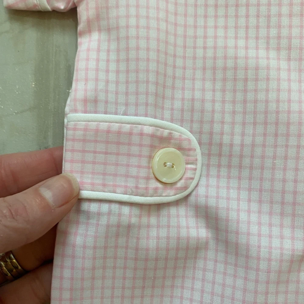 NWT Remember Nguyen Pastel Pink Windowpane William Shortall Romper boys 9M